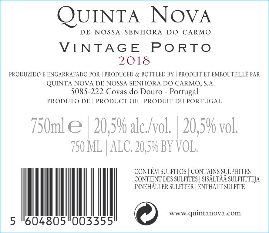 Quinta Nova Vintage Porto 2018