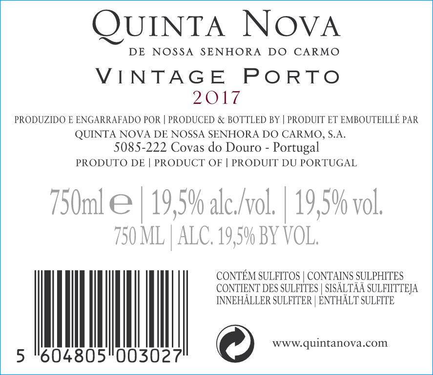 Quinta Nova Vintage Porto 2017